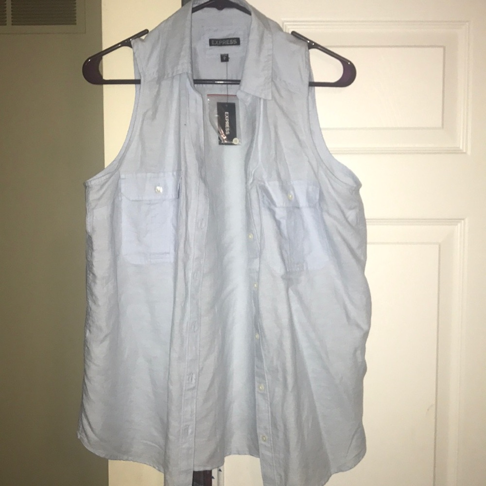 Express Sleeveless Chambray